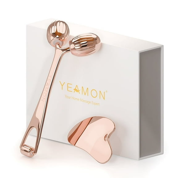 Gua Sha Facial Tools and Face Roller Set, Facial Massage Tool for Women’s Skincare Routine,Cooling Stainless Steel Face Sculpting Eyes Roller Guasha for Daily Use or Self-Care Gift for Women