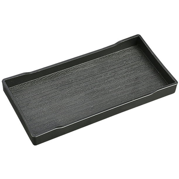 Bandeja rectangular de plástico para agua | Bandeja antideslizante para vasos, platos, comida | Diseño de borde elevado, duradero, asas | Decoración versátil, hotel, cafetería, salón | 1 Cuenta
