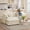 Beige 2+0, variant on Asofer 110" Corduroy 3‑Seater Cloud Sofa, Upholstered Couch with Extra Deep Seats, 2 Throw Pillows for Small Space & Apartment, Dark Gray