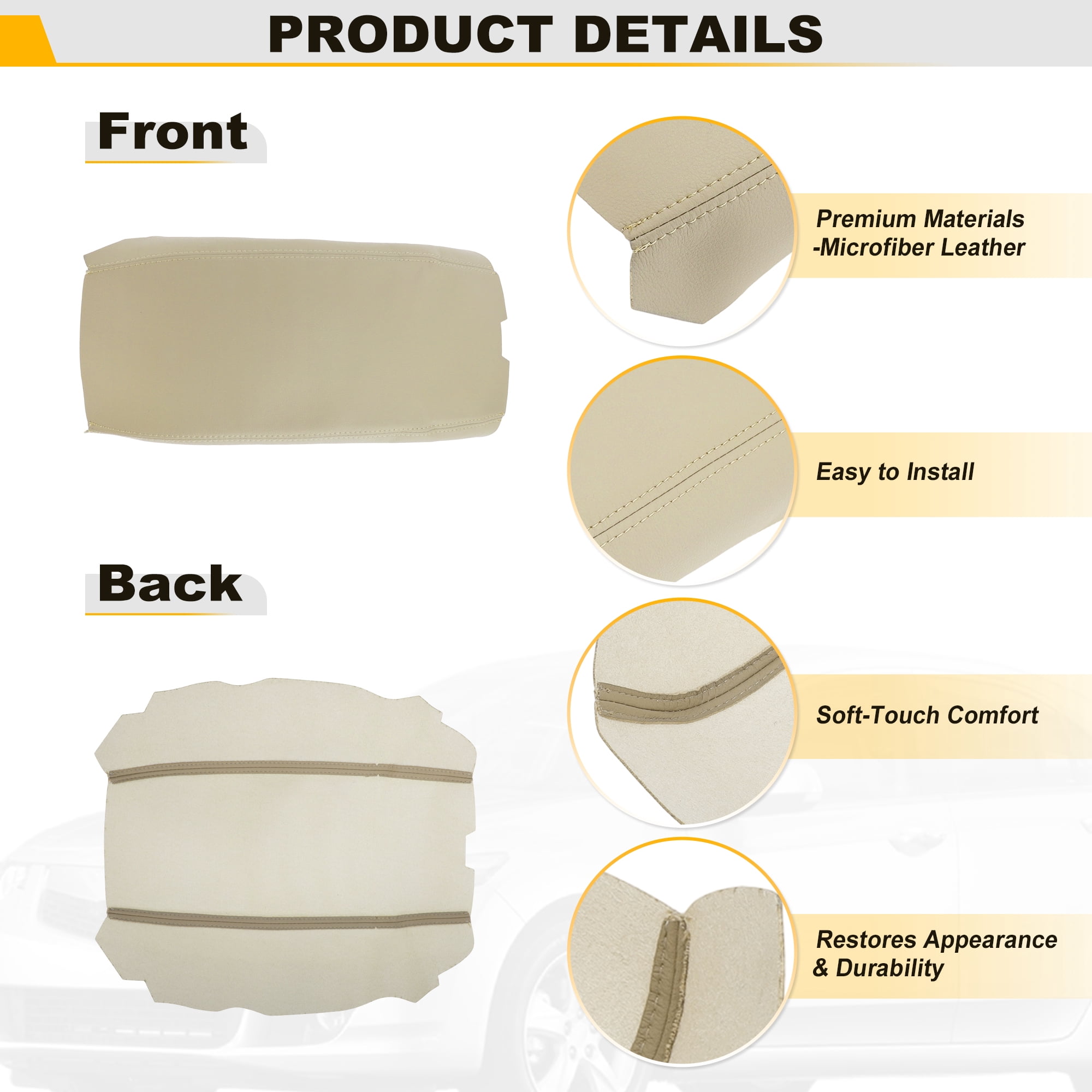 Unique Bargains Console Armrest Cover for Acura TSX 2009-2014 Auto Leather
