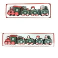 thumbnail image 1 of Tren de Navidad de 2 piezas, decoración de tren de Navidad de madera pintada, juego de tren de lujo para decoraciones de Navidad, fiesta, adornos de jardín de infantes (verde) JAMW Sencillez, 1 of 5