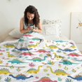 thumbnail image 3 of Cute Dinosaur Cartoon Pattern Soft Sherpa Fleece Throw Blanket, Warm Cozy Plush Blanket for Sofa Bed Couch, All Season, 60"x80", 3 of 5