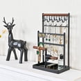 thumbnail image 2 of Soporte organizador de joyas ProCase, 6 niveles, 20 x 12 x 34 cm, negro, 2 of 8