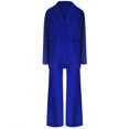 thumbnail image 3 of JFGHDG Pant Suits for Women Business Casual 2 Piece Outfits Dressy Open Front Blazer Jacket and Pants Set Blue 2XL, 3 of 4