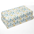 thumbnail image 2 of Bacati - Boys Little Dino Teal Aqua Yellow Muslin Crib or Toddler Bed Fitted Sheet, 2 of 4