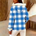 thumbnail image 4 of successthop Hoodie for Women Pullover with Pockets Long Sleeve Drawstring Top Plus Size Fleece Neck Checkered Streetwear, 4 of 6