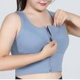 thumbnail image 2 of Comfortable Bras Women Plus Size High Waist Front Zipper Sports High Strength Yoga Bra Bralettes Underwear V-Neck Padded Bra Feature Hook and Eye Closure Sport Bra Style Y-561 , Blue XXL, 2 of 5