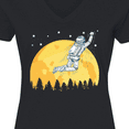 thumbnail image 4 of Inktastic Space Outerspace Moon and Astronaut Women's V-Neck T-Shirt, 4 of 5