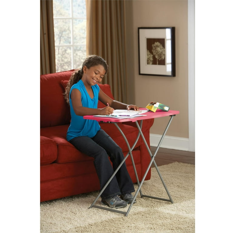 Cosco Adjustable Height Personal Folding Table Pink Walmart