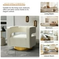 thumbnail image 4 of HULALA HOME Carisa Modern Upholstered Swivel Open-Back Barrel Chair with Golden Base by  Barrel Chair IVORY Set of 2 2-Piece, 4 of 6