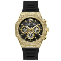 Guess Men's Momentum Black Gold Tone Multi-function Black Dial Watch - GW0518G2