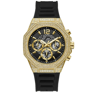 Guess Men's Momentum Black Gold Tone Multi-function Black Dial Watch - GW0518G2