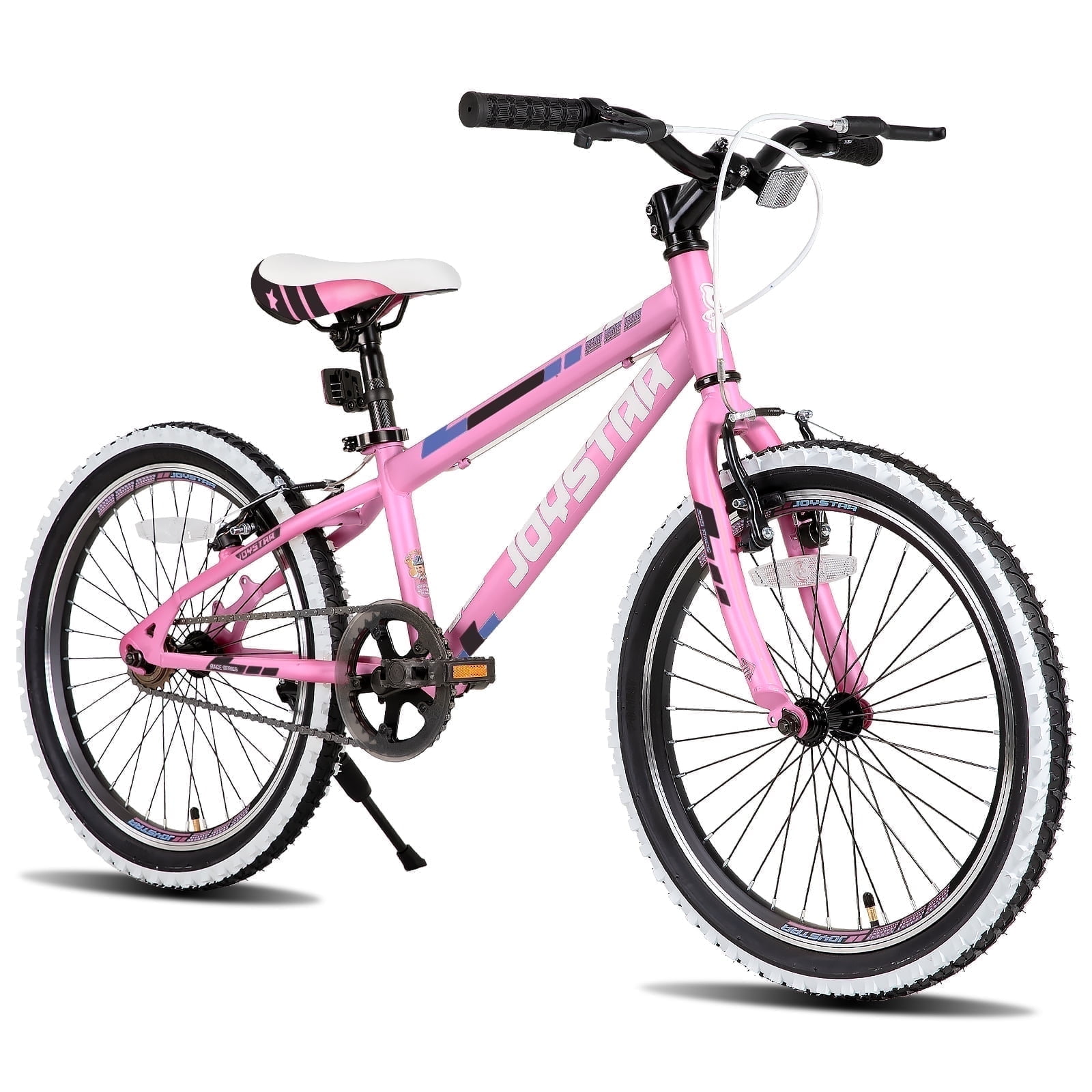 JOYSTAR Lubbock 20 24 Inch Kids Bike for Boys & Girls Ages 7-12 Years Hardtail Mountain Bike for Kids with 1-Speed/7-Speed Drivetrain, White Wall Knobby Tires, Kids' Bicycle