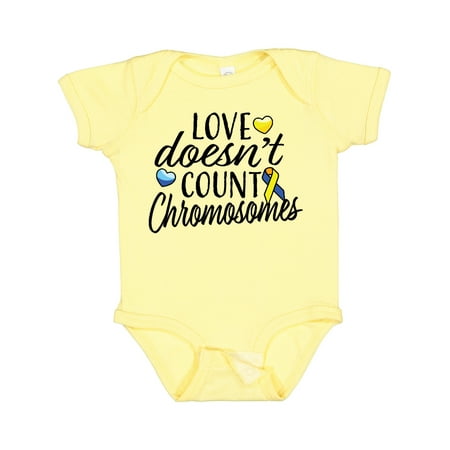 

Inktastic Love Doesnt Count Chromosomes with Yellow and Blue Ribbon Gift Baby Boy or Baby Girl Bodysuit