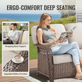 thumbnail image 4 of Outdoor Patio Sofa, 75" Wicker Patio Couch, Deep Seat Outdoor Couch with 5" Thick Cushions, All Weather PE Rattan Outdoor Sofa, Comfortable Patio Furniture for Backyard Porch Garden, Beige, 4 of 7