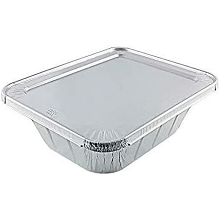 

VeZee Half-Size (1/2) 4 Extra-Deep Aluminum Foil Steam Table Roaster Pan Cooking Broiling Heating Storing Catering Prepping Food Pans With Aluminum Lids: 50Ct