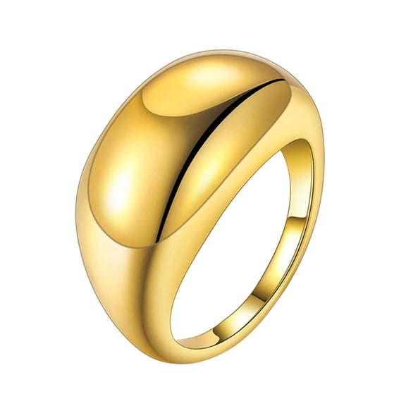 KDSJSXW Wedding Band Chunky Dome Statement Rings Gold Plated Stackable Thick Band Knuckle Rings for Women Finger Minimalist Jewelry Size 5 12 Stackable Rings for Women Womens Jewelry (Gold,6)