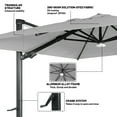 thumbnail image 5 of Boyel Living Cantilever Outdoor Patio Umbrellas, with Bluetooth Ambient Light & Base, Offset Square Umbrella for Pool Deck Garden Backyard, Gray, 5 of 9