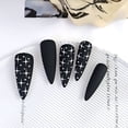 thumbnail image 2 of FCOGIN Long Stiletto, 24 Pieces, Black, Cross Star, Acrylic False Nail, Press on Nail, 2 of 5