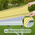 thumbnail image 6 of Yellow and White Checkered Pattern Square Fitted Tablecloth with Elastic Edge,Square Table Cover,Washable Elastic Table Cover for Home Kitchen Party Decor 34"x34", 6 of 6