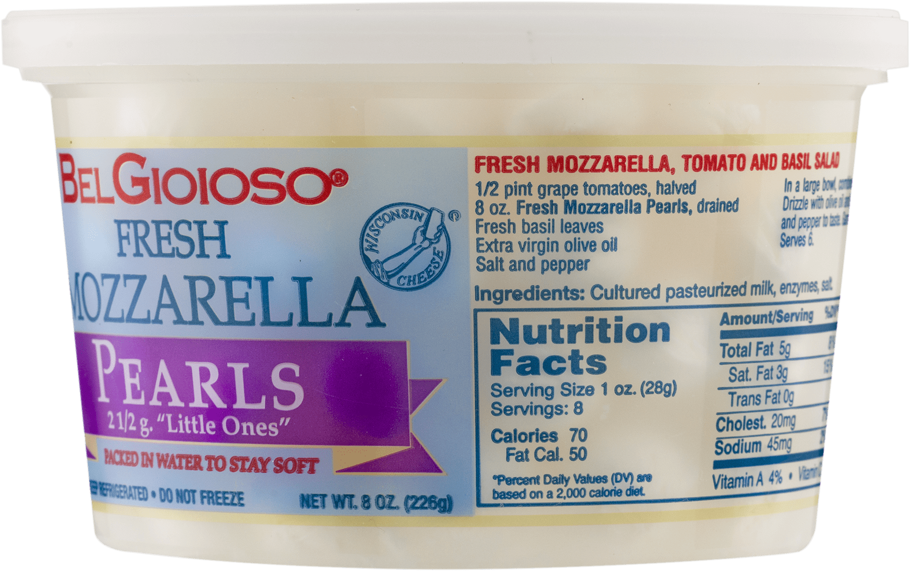 Belgioioso Mozzarella Pearls Nutrition