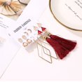 thumbnail image 4 of Set De Aretes 6 Pares Dorados Borlas Piedras Pendientes LingWen 9024719148434, 4 of 5