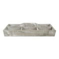 thumbnail image 3 of Cheungs 4953GW 6 Compartment Wood Caddy with Center Handle - Gray Wash, 3 of 4