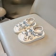thumbnail image 2 of Viluyesy Girls' Bow Accent Sandals Princess-Style Open-Toe Beach Shoes for Summer, Lightweight Casual Sandals for Toddlers and Kids White Size 2.5, 2 of 10