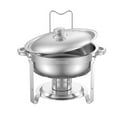 thumbnail image 6 of VEVOR Chafing Dish Buffet Set, 5 Qt 2 Pack, Stainless Steel Chafer with 2 Full Size Pans, Round Catering Warmer Server with Lid Water Pan Folding Stand Clip, for Weddings Parties Banquets, Silver, 6 of 10
