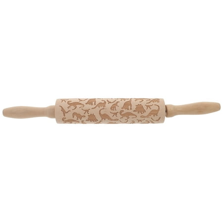 

Wooden Rolling Pin Beautiful Printing Rolling Pin for Home Store Baking (Dinosaur Pattern)