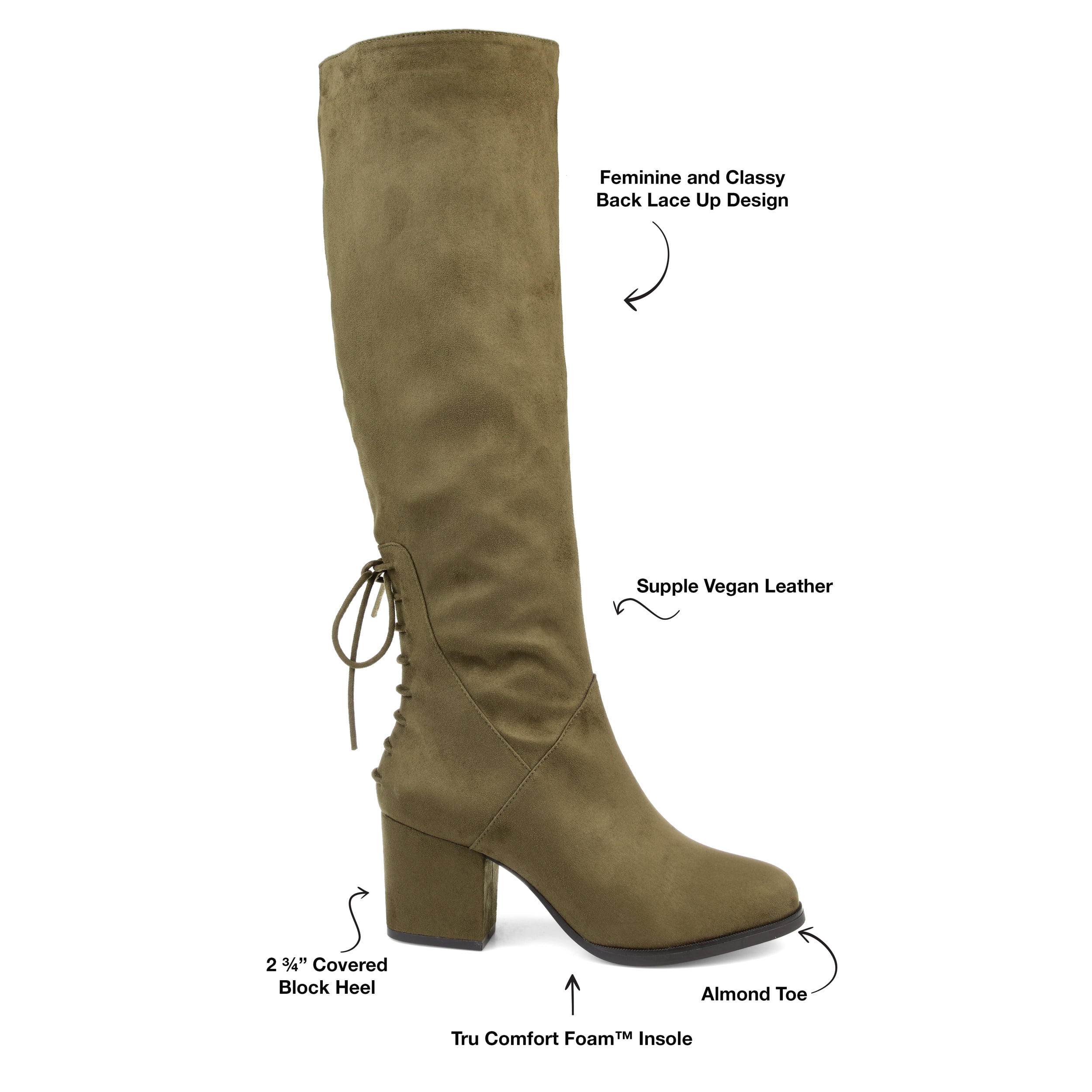 Journee Womens Leeda Block Heel Knee High Boots