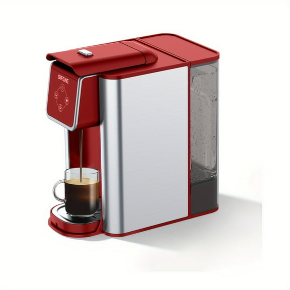 3-in-1 Automatic Single Serve Coffee Maker (Red) - for K-Cup Pods, Ground Coffee & Leaf Tea, 6-10oz Cup, 50oz Removable Water Reservoir
