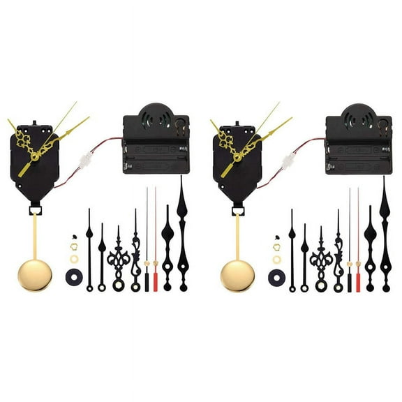 2X Quartz Trigger Clock Movement Chime Music Box Completer DIY Wall Mechanism Parts with 8Pairs Clock Hands