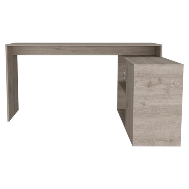 TUHOME Axis L-Shaped Desk Engineered Wood Desks in Gray