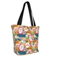 thumbnail image 2 of Fotbe Retro Summer Stamp Pattern Beach Tote,Shoulder Handbag,Spacious Tote Bag,Lightweight Travel Bag,Versatile Shopping Bag, 2 of 9