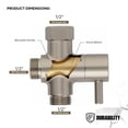 thumbnail image 3 of Brass Shower Arm Diverter for Fixed Shower Head with 2-Way Diverter, Brushed Nickel Plated Finish, 3 of 4