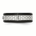 thumbnail image 3 of Stainless Steel Polished with Brushed Black IP-plated 2pt. Diamond 8mm Band Ring 9 Size, 3 of 7