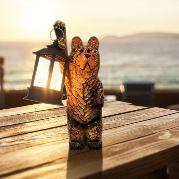 Easter Decorations Kokovifyves Garden Bear Light Resin Imitation Wood Decoration Decoration Home Decoration