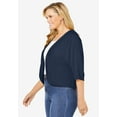 thumbnail image 3 of Woman Within Plus Size Rib Trim Cardigan Shrug Sweater, 3 of 6