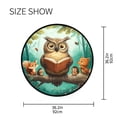 thumbnail image 5 of 36.2 Inch Round Floor Mat Owl Wearing Glasses Carpet Decor Rug for Living Room Bedroom, 5 of 6