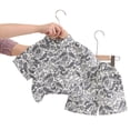thumbnail image 4 of CAICJ98 Toddler Boy Short Sets Floral Hawaiian Outfits Short Sleeve Button-Front Shirt and Shorts Set Kids Casual Summer Clothes (Grey,18-24 Months), 4 of 4