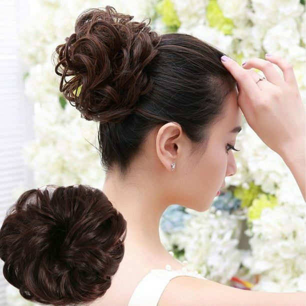 Elegant Woman Donut Ponytail Synthetic Hair Pieces and Buns Big Hair Messy  Dish Hair Bun Ponytail Extensions Chignon 