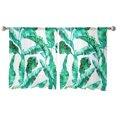 thumbnail image 7 of Sheer Curtains 45 inches Long, Tropical Plant Banana Leaf Texture Water Color Light Filtering Sheer Window Curtains Rod Pocket Voile Drapes for Bedroom Living Room, 52"W x 45"L 2 Panels, 7 of 7
