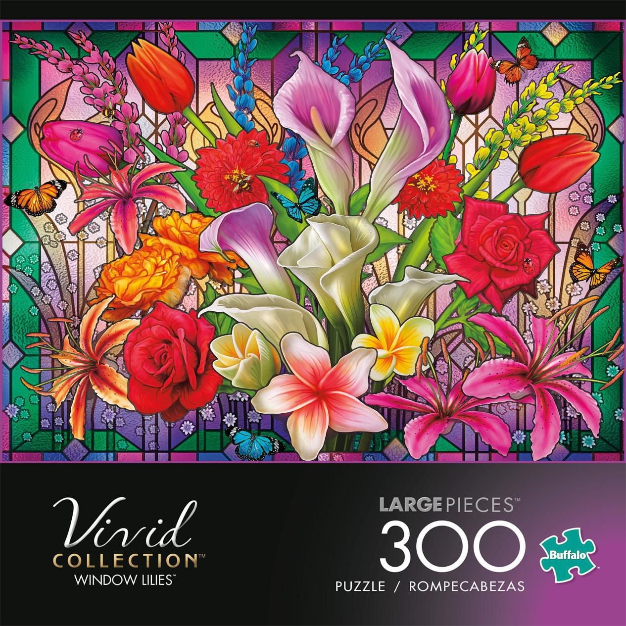 Buffalo Games - Vivid Collection - Window Lilies - 300 Piece Jigsaw Puzzle