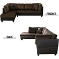 thumbnail image 4 of PonLiving Sectional Sofa, 102.5" 2 Piece Living Room Couch , Left Facing Chaise, Microfiber with Faux Leather Brown, 4 of 6