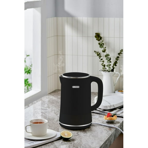 Bear Electric Kettle, Tea Kettle,1.7L, Fast boiling with 304 S/S Inner pot and lid, Auto Shut Off and Boil Dry Protection, 1500W, Black