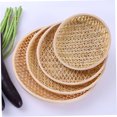 thumbnail image 3 of Minkissy 3pcs Round Wicker Tray for Home Use and Bakery Serving Bamboo Handmade Style, 3 of 6