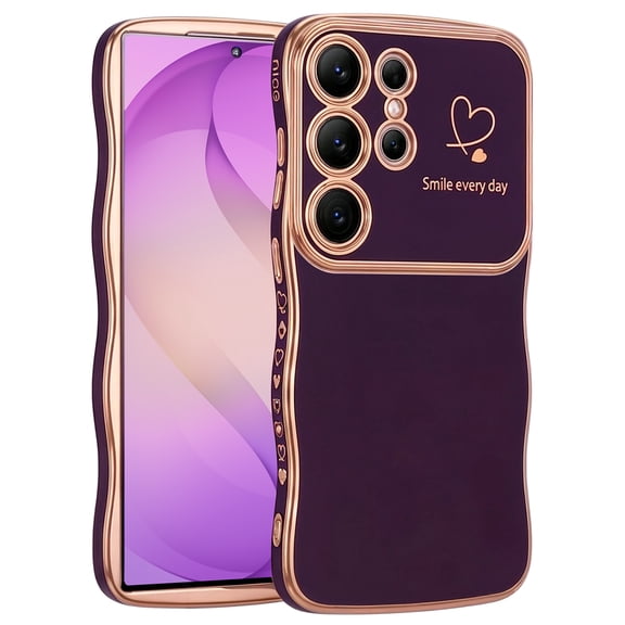 Vena For Samsung Galaxy S26 Ultra Case Magsafe, Magnetic Shockproof Protective Phone Case, Electroplated Wavy Back Cover, Wireless Charging, Purple