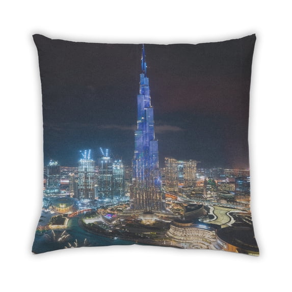 Ahgly Company Sites Burj Khalifa Outdoor Throw Pillow, 18 inch by 18 inch