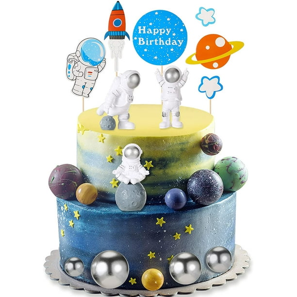 Space Astronaut Cake Topper Edible Muffin Party Decoration